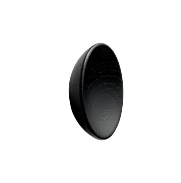 Round Wood "Bowl" Black Ash Wood Cabinet Knob - Euro • Knobs