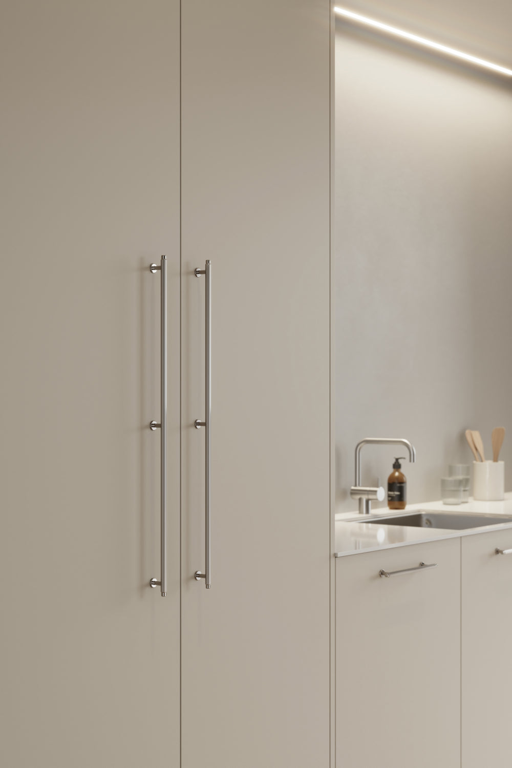 Polished Nickel "Villa" Cabinet Knobs and Pulls | Fluted Cabinet Hardware