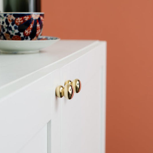Unlacquered Polished Brass "Buoy" Cabinet Knob