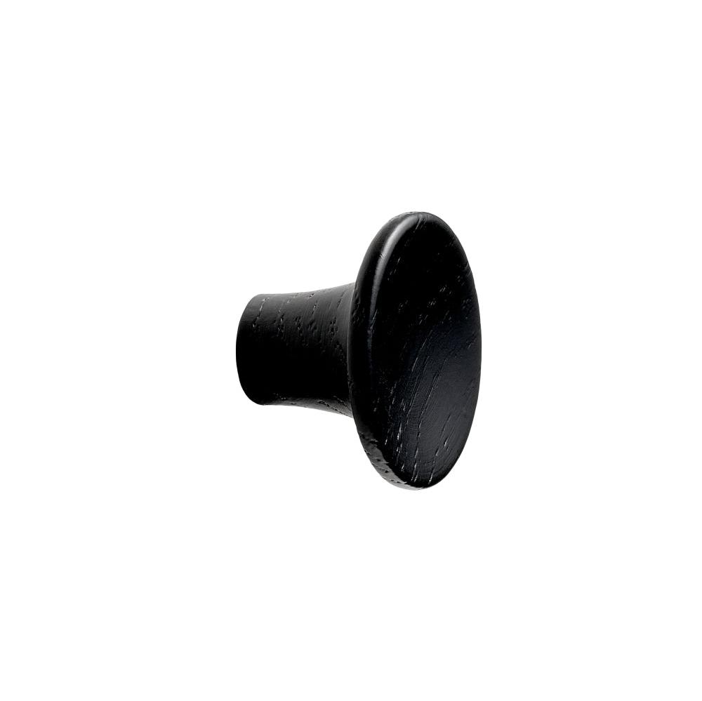 Lacquered Black Wood "Tuba" Cabinet Knob and Drawer Pulls - Euro • Knobs