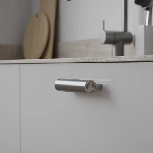 Matte Nickel "Lucente" Tubular Drawer Pulls - Euro • Knobs