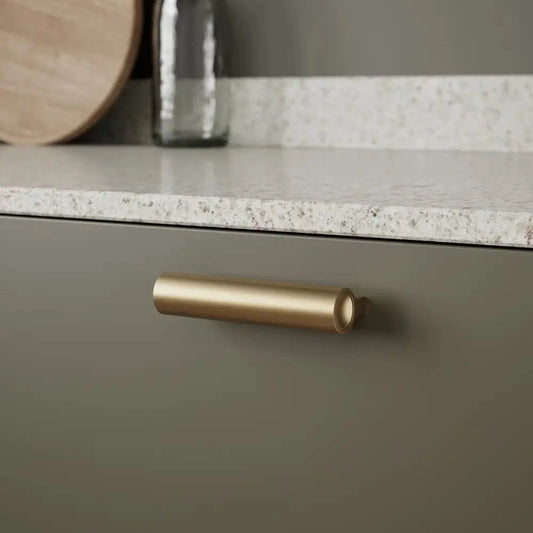Brushed Bronze "Lucente" Tubular Drawer Pulls - Euro • Knobs