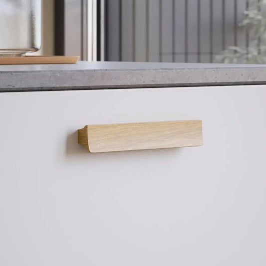 Lacquered Oak Wood "Ante" Drawer Pulls - Euro • Knobs