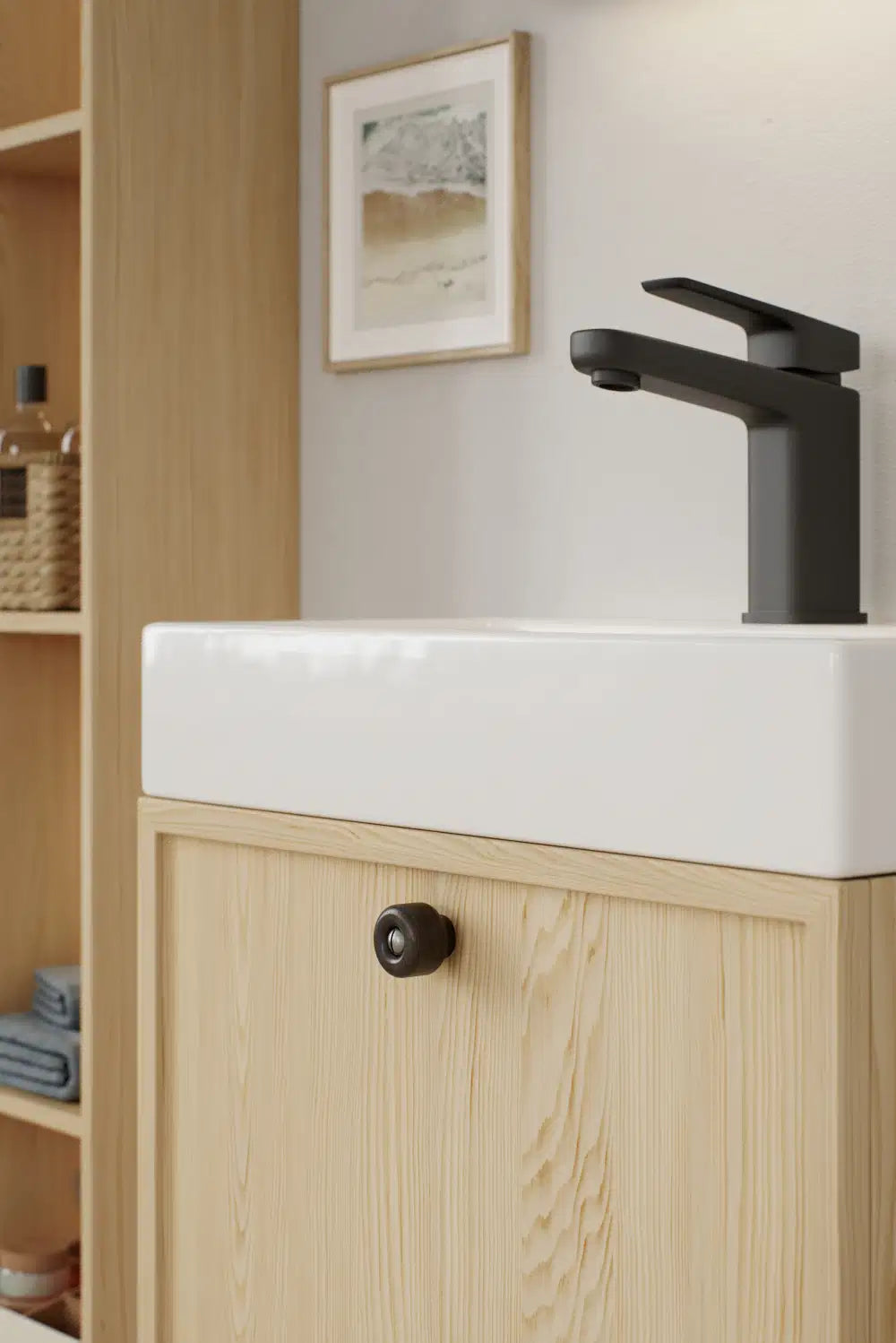 Round Wood "Nola" Dark Brown Cabinet Knob