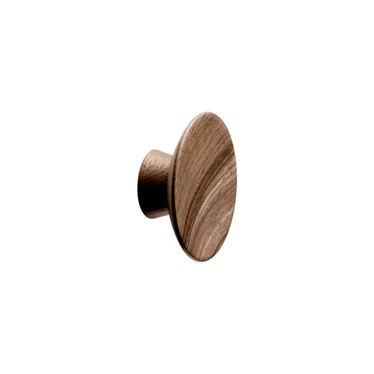 Round Wood "Olympia" Lacquered Walnut Cabinet Knob