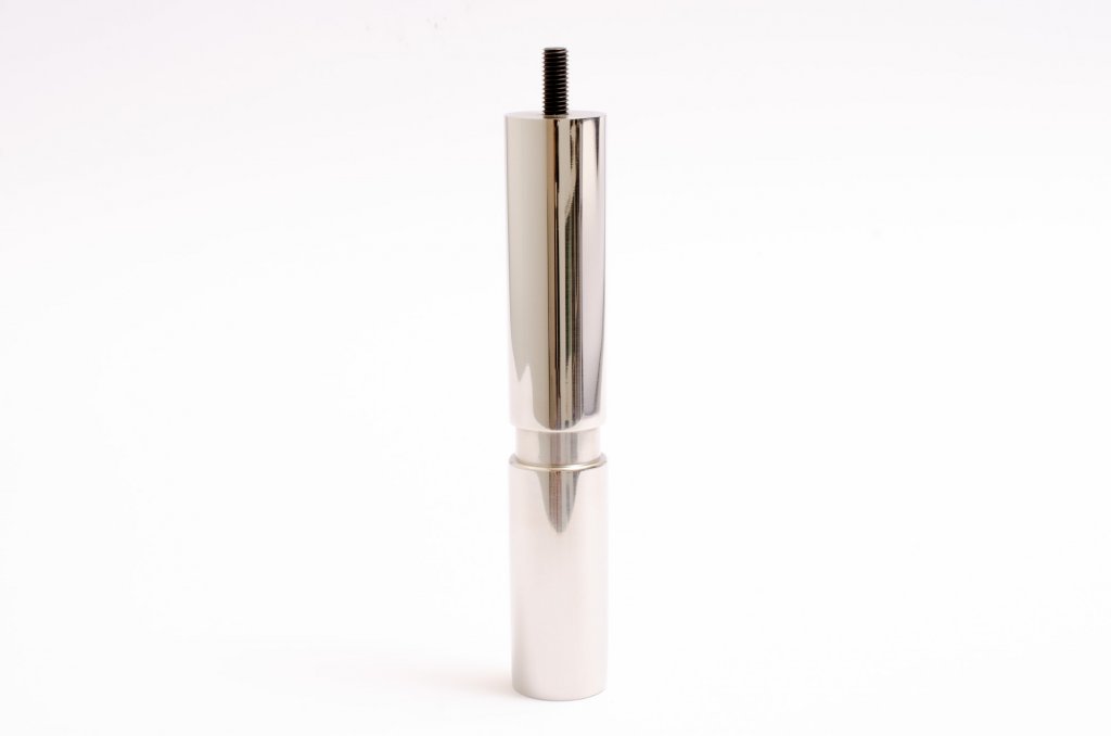 Set of 2- Mid-century Modern Furniture Legs - Replacement Legs in Polished Nickel - Euro • Knobs