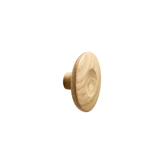 Round Wood "Dimple" Lacquered Oak Cabinet Knob