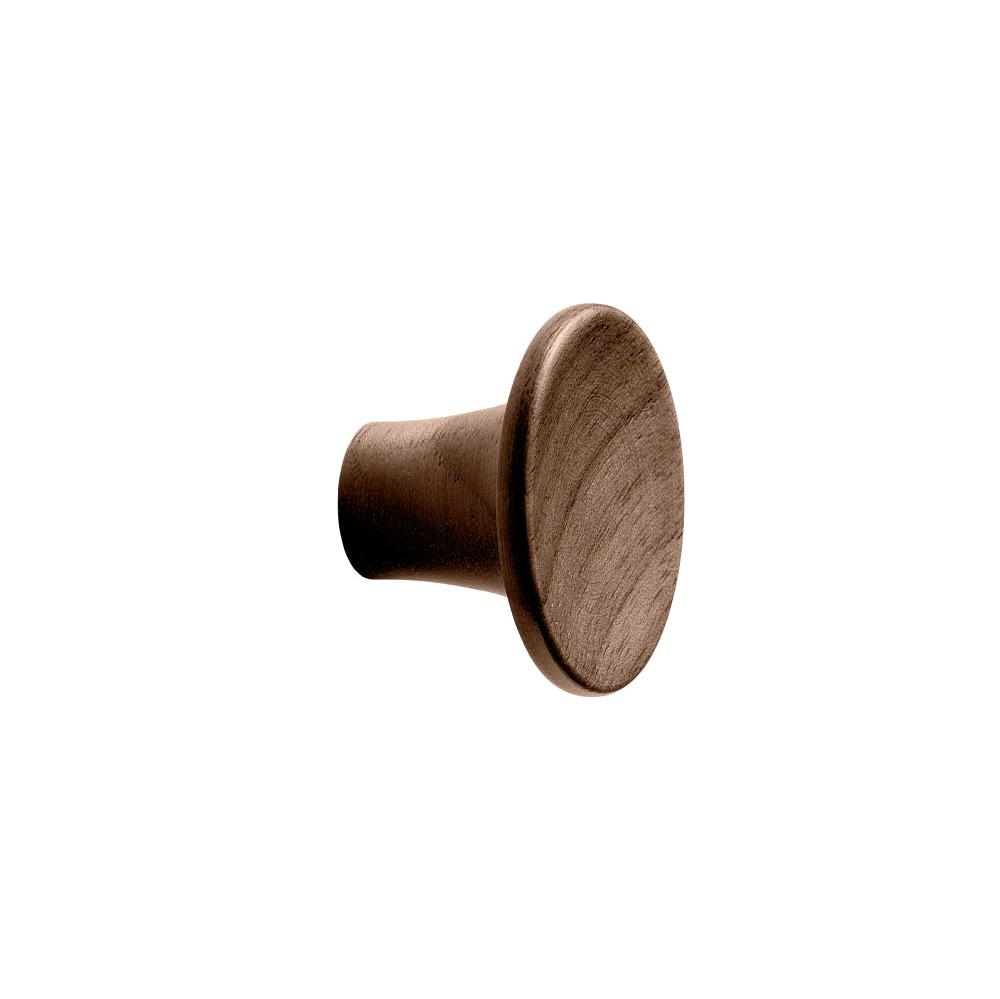 Lacquered Walnut Wood "Tuba" Cabinet Knob and Drawer Pulls - Euro • Knobs