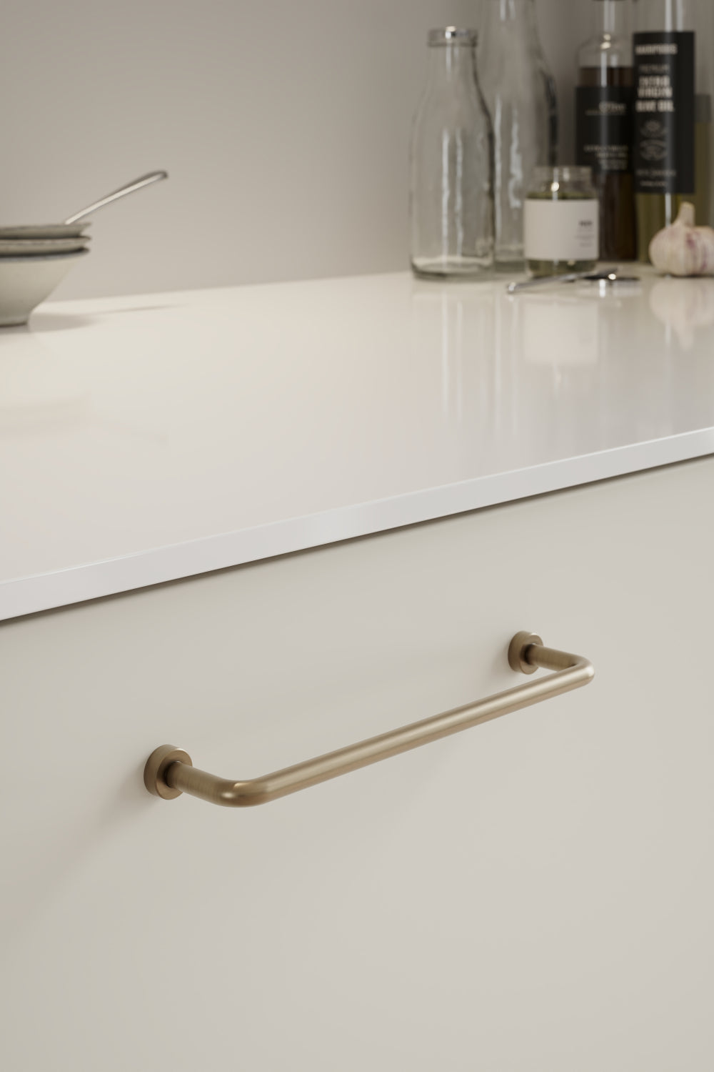 Patina Brass "Lounge" Cabinet Knob and Wire Drawer Pulls - Euro • Knobs