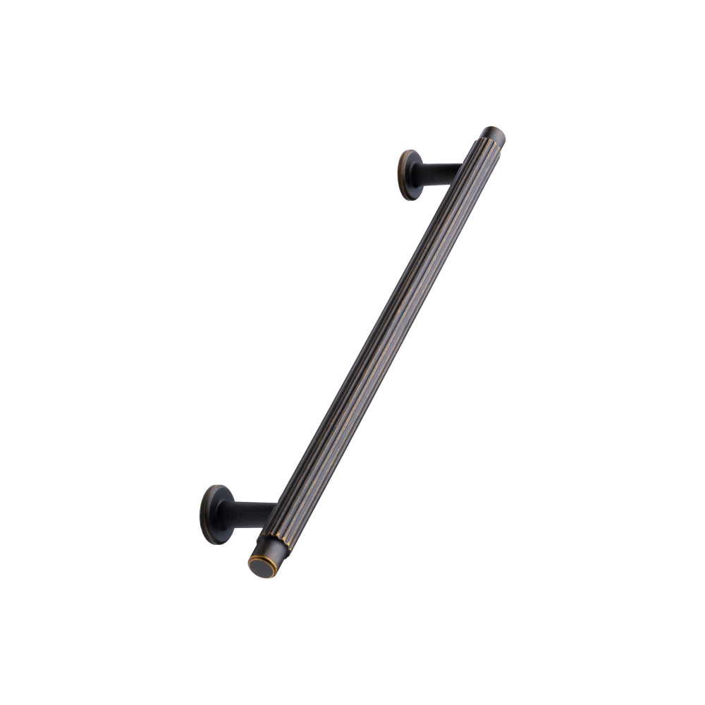 Dark Rubbed Bronze "Villa" Cabinet Knobs and Pulls | Fluted Cabinet Hardware - Euro • Knobs