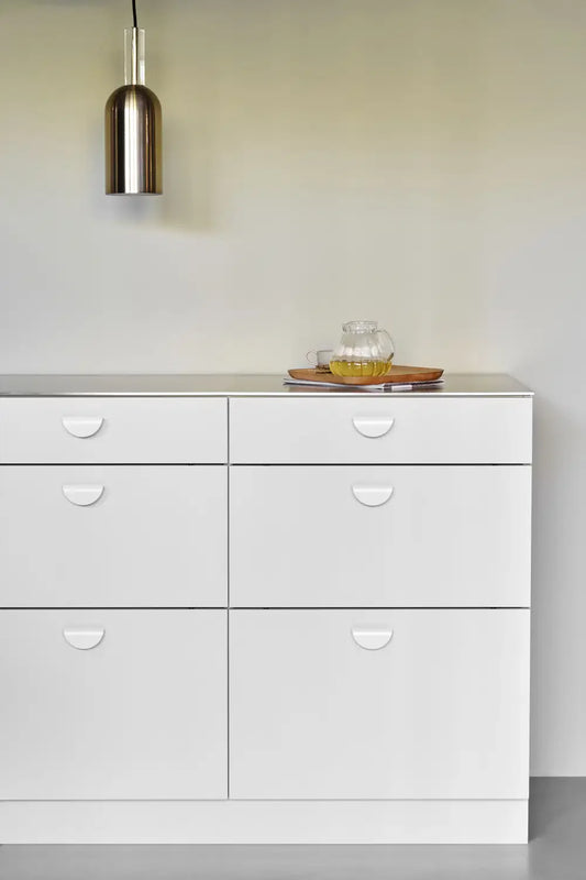Semi-Circle "Horizon" White Drawer Pulls