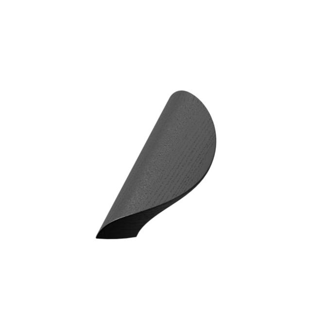 Lacquered Black Wood "Archive" Tab Drawer Pulls - Euro • Knobs