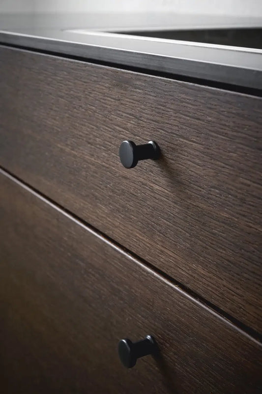 Matte Black "Gate" Knob and Drawer Pull - Forge Hardware Studio