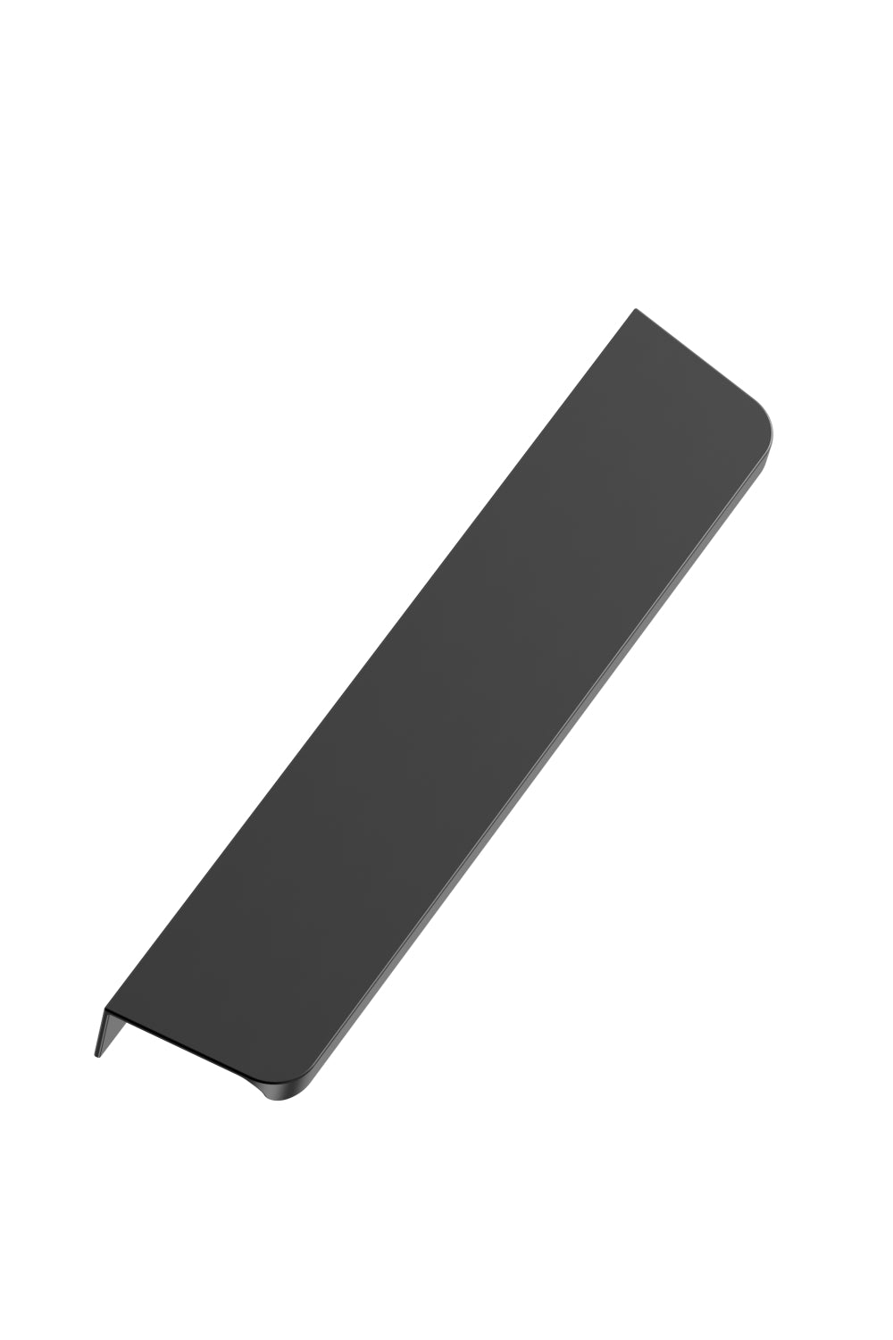 Matte Black "Comet" Edge Drawer Tab Pulls - Euro • Knobs