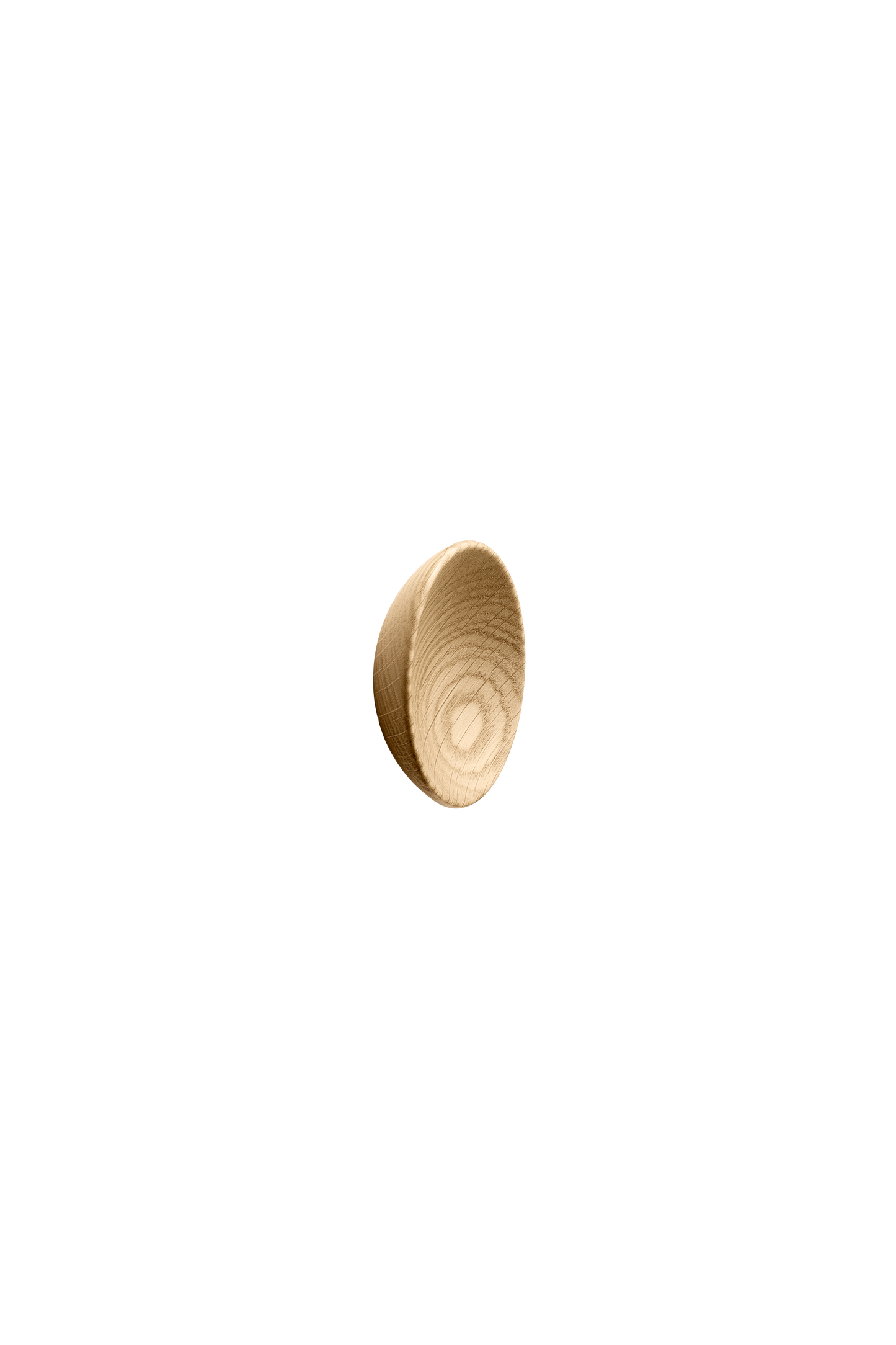 Round Wood "Bowl" Lacquered Oak Cabinet Knob