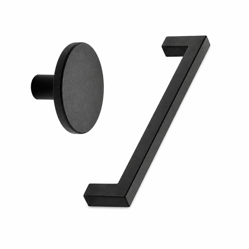 Dyed Black "Plato" Cabinet Knob and Drawer Pull - Forge Hardware Studio