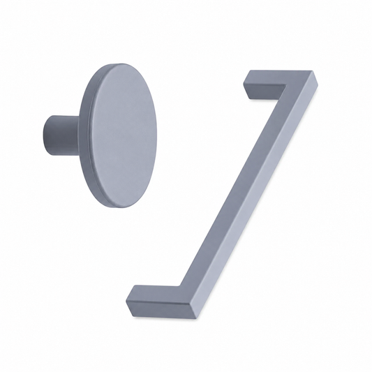 Grey "Plato" Cabinet Knob and Drawer Pull - Forge Hardware Studio