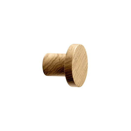Lacquered Oak Wood "Pinta" Cabinet Knob and Drawer Pulls