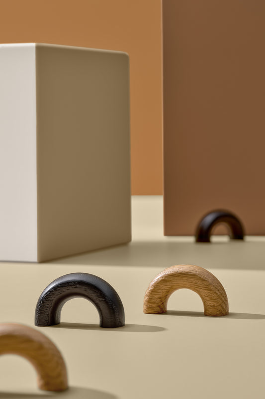 Black Stained Wood "Bulla" Drawer Pull