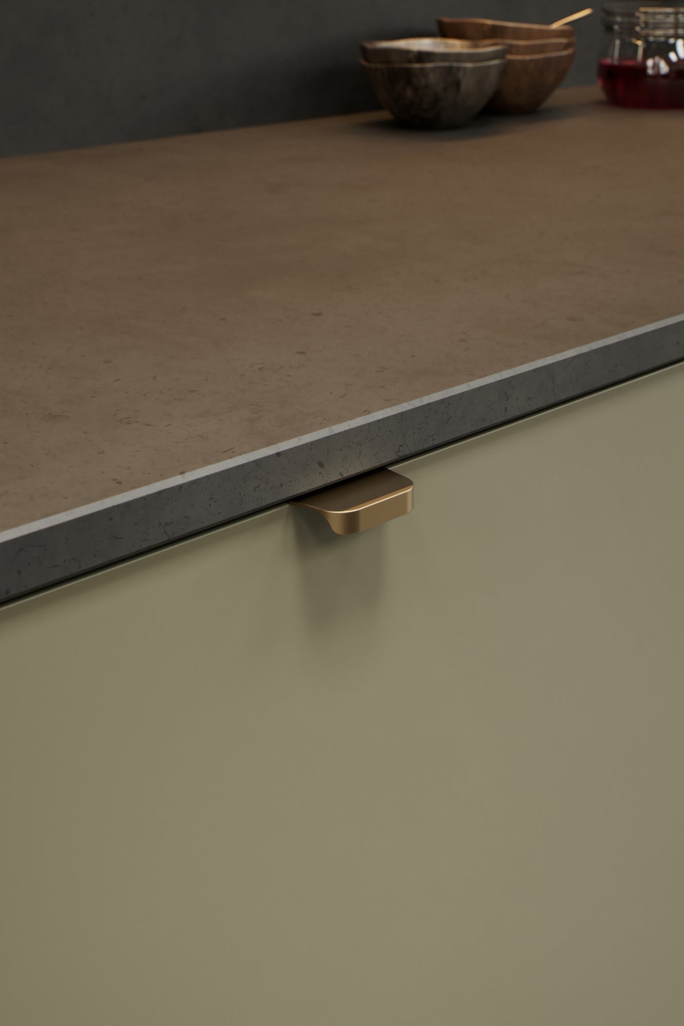 Matte Bronze "Comet" Edge Drawer Tab Pulls - Euro • Knobs