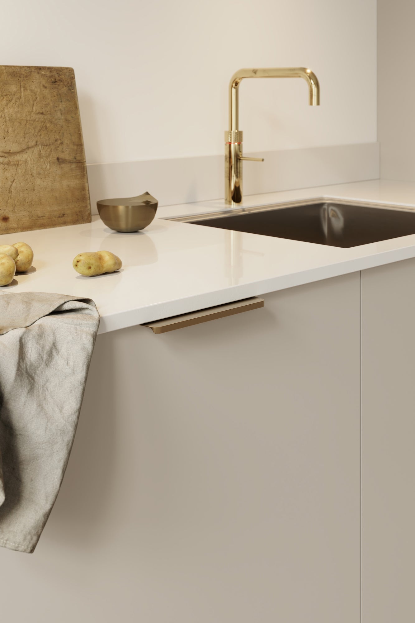 Matte Bronze "Comet" Edge Drawer Tab Pulls - Euro • Knobs