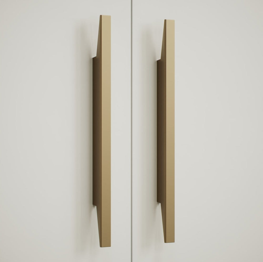 Brushed Bronze "Facet" Drawer Pulls - Euro • Knobs