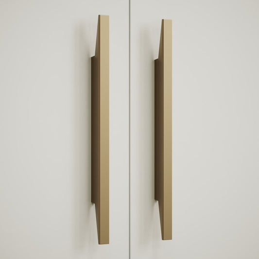 Brushed Bronze "Facet" Drawer Pulls - Euro • Knobs