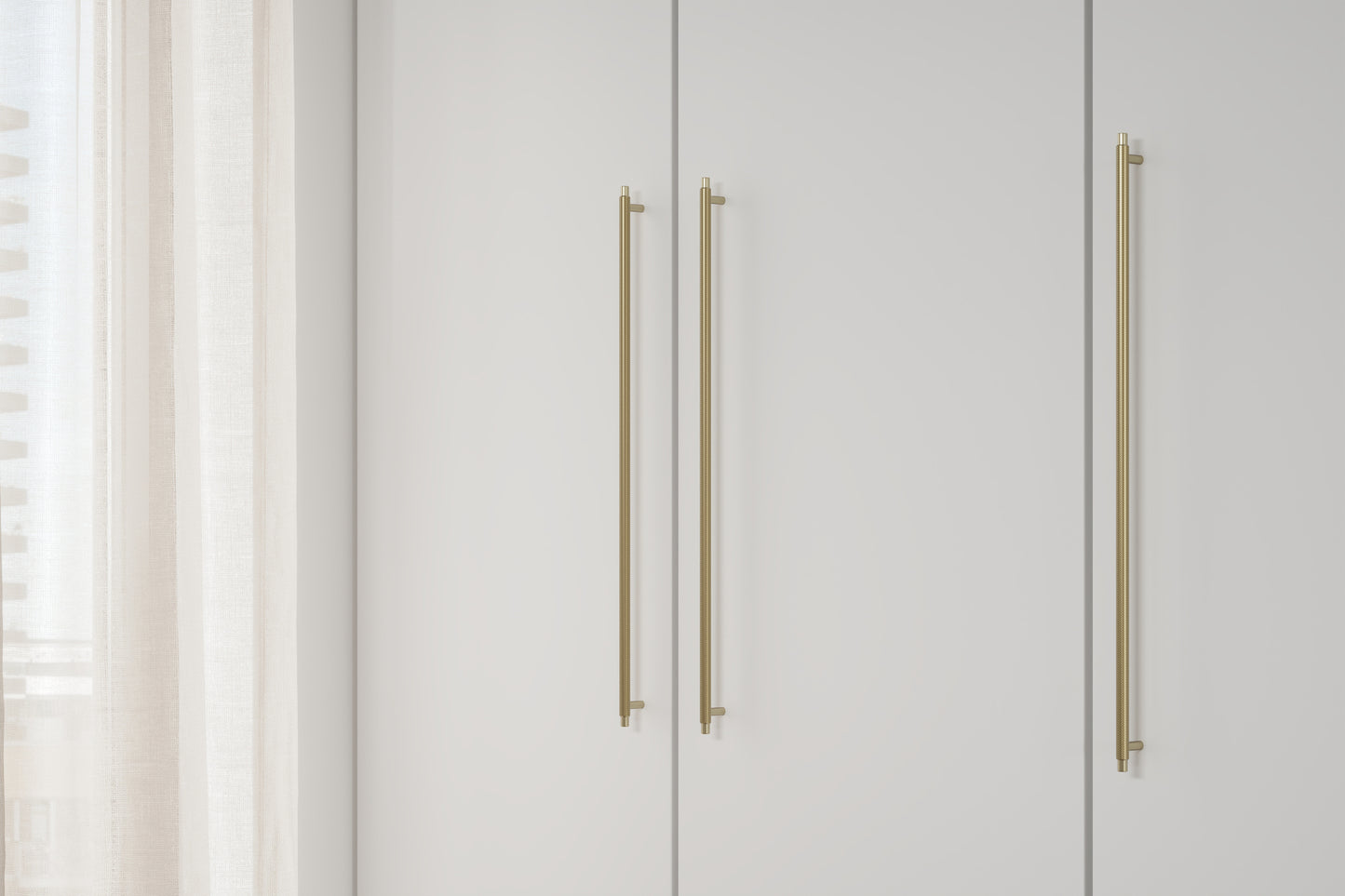 Brushed Gold "Manor" Knurled Cabinet Knobs and Drawer Pulls