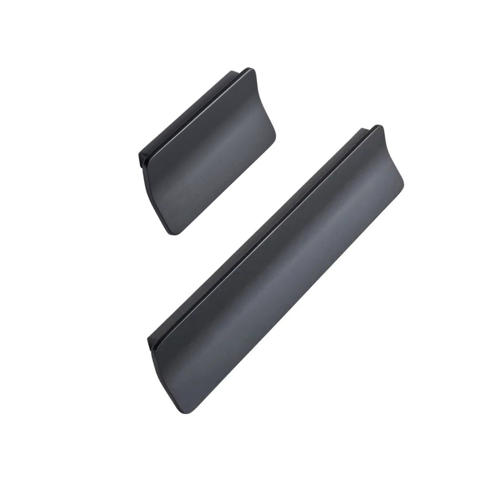 Matte Black "Leaf" Tab Drawer Pulls - Forge Hardware Studio