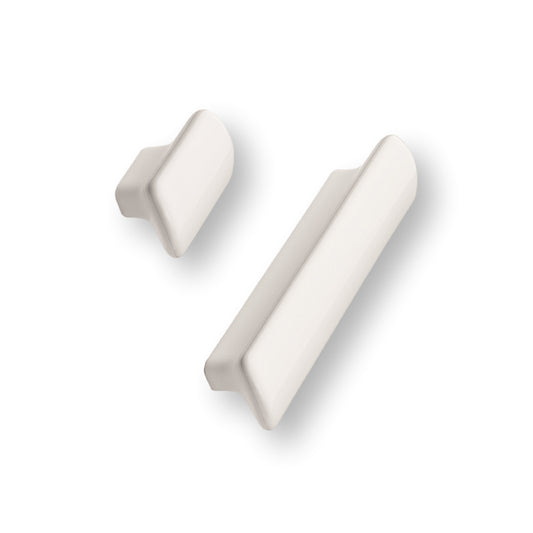 Glossy White "Vanilla" Cabinet Knob and Drawer Pull - Euro • Knobs