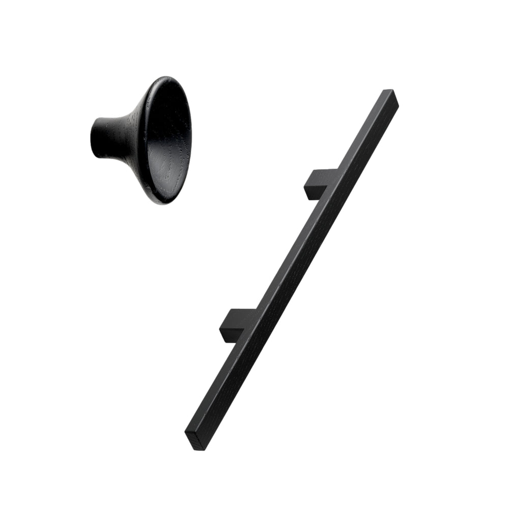 Lacquered Black Wood "Japan" Cabinet Knob and Drawer Pulls - Euro • Knobs