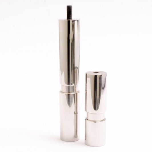 Set of 2- Mid-century Modern Furniture Legs - Replacement Legs in Polished Nickel - Forge Hardware Studio