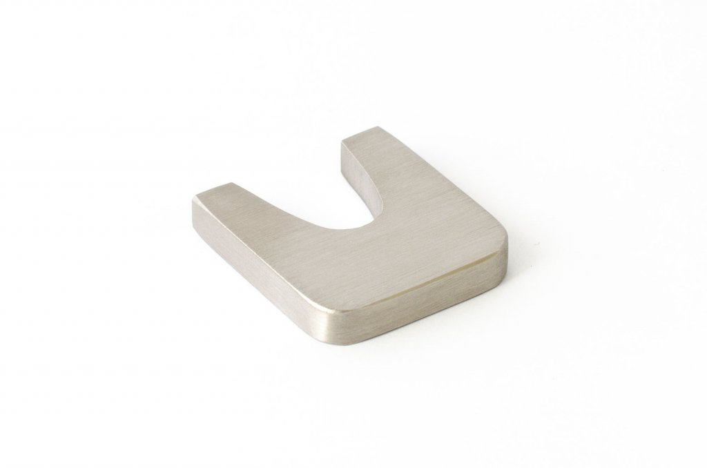 Brushed Stainless Steel "Echo" Cabinet Knobs and Drawer Pulls - Euro • Knobs