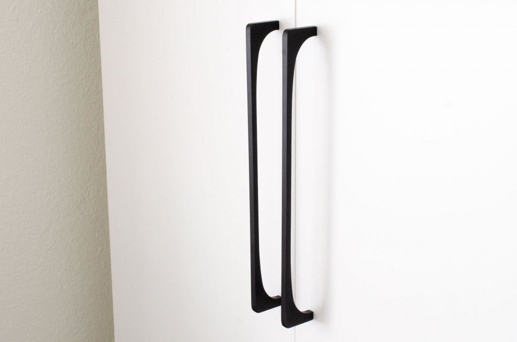 Matte Black "Echo" Cabinet Knobs and Drawer Pulls - Euro • Knobs