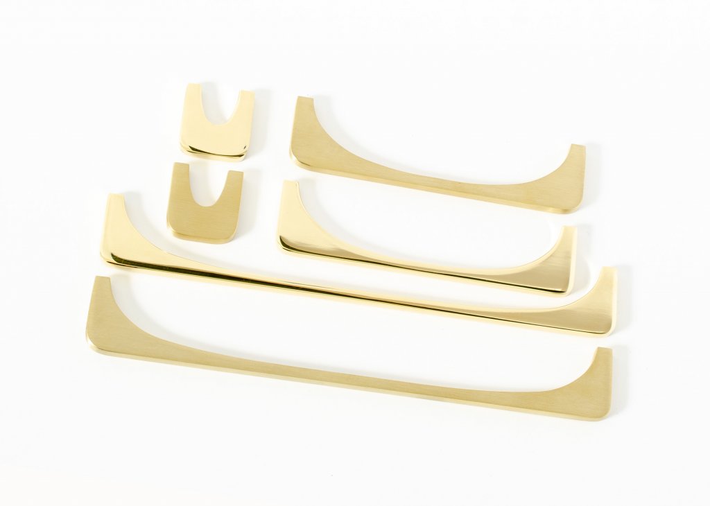Unlacquered Polished Brass "Echo" Cabinet Knobs and Drawer Pulls - Euro • Knobs
