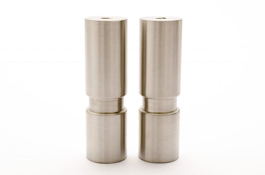 Set of 2- Mid-century Modern Furniture Legs - Replacement Legs in Brushed Nickel - Brass Cabinet Hardware