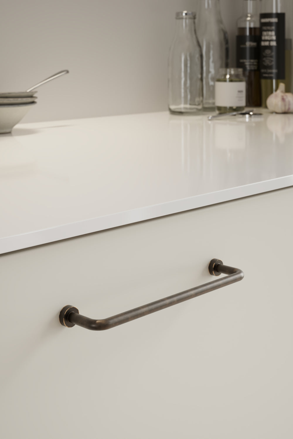 Dark Bronze "Lounge" Cabinet Knob and Wire Drawer Pulls - Euro • Knobs