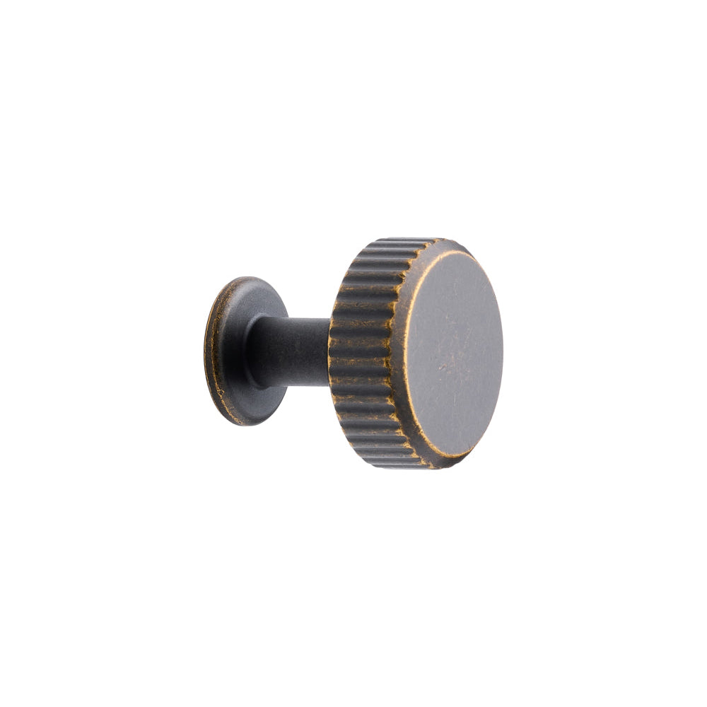 Dark Rubbed Bronze "Villa" Cabinet Knobs and Pulls | Fluted Cabinet Hardware - Euro • Knobs