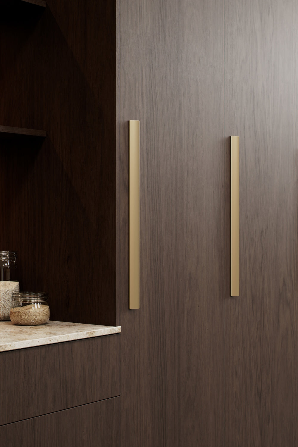 Brushed Bronze "Ciel" Tab Drawer Pulls - Euro • Knobs