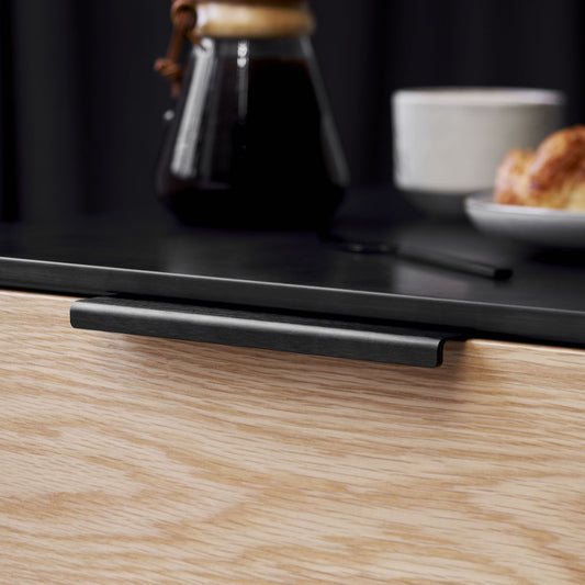 Edge Brushed Matt Black "Artisan" Drawer Pulls - Euro • Knobs