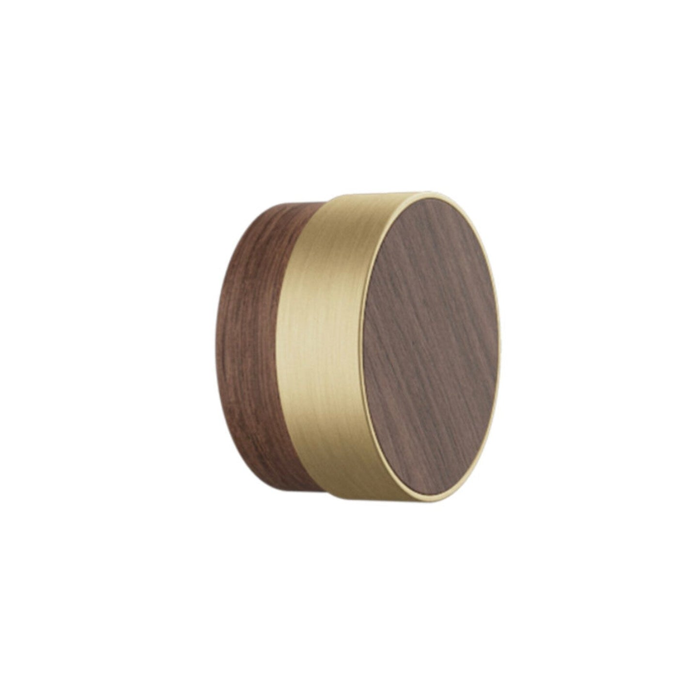 Oak, Walnut, Black and Brass "Radio" Round Cabinet Knobs - Forge Hardware Studio