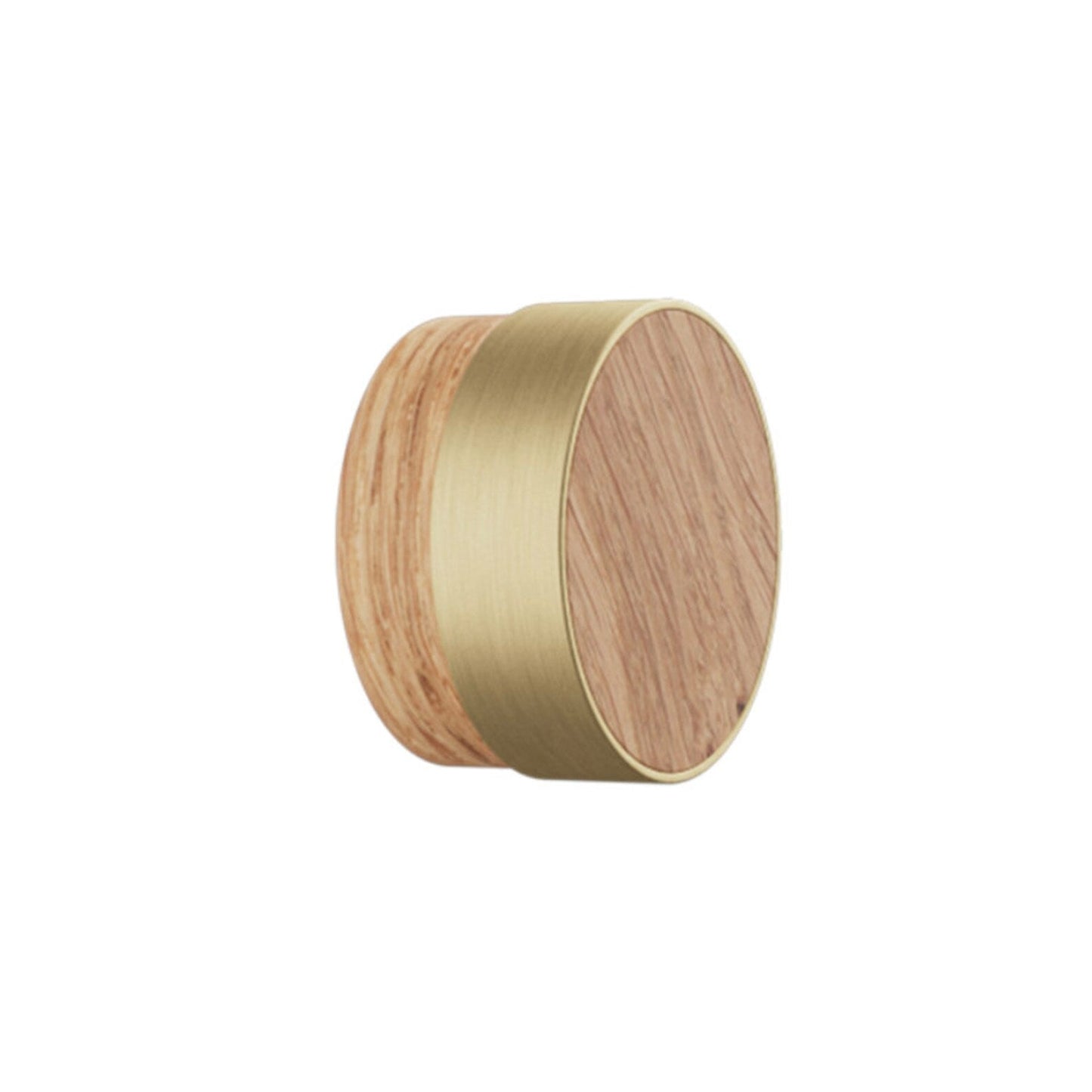 Oak, Walnut, Black and Brass "Radio" Round Cabinet Knobs - Forge Hardware Studio