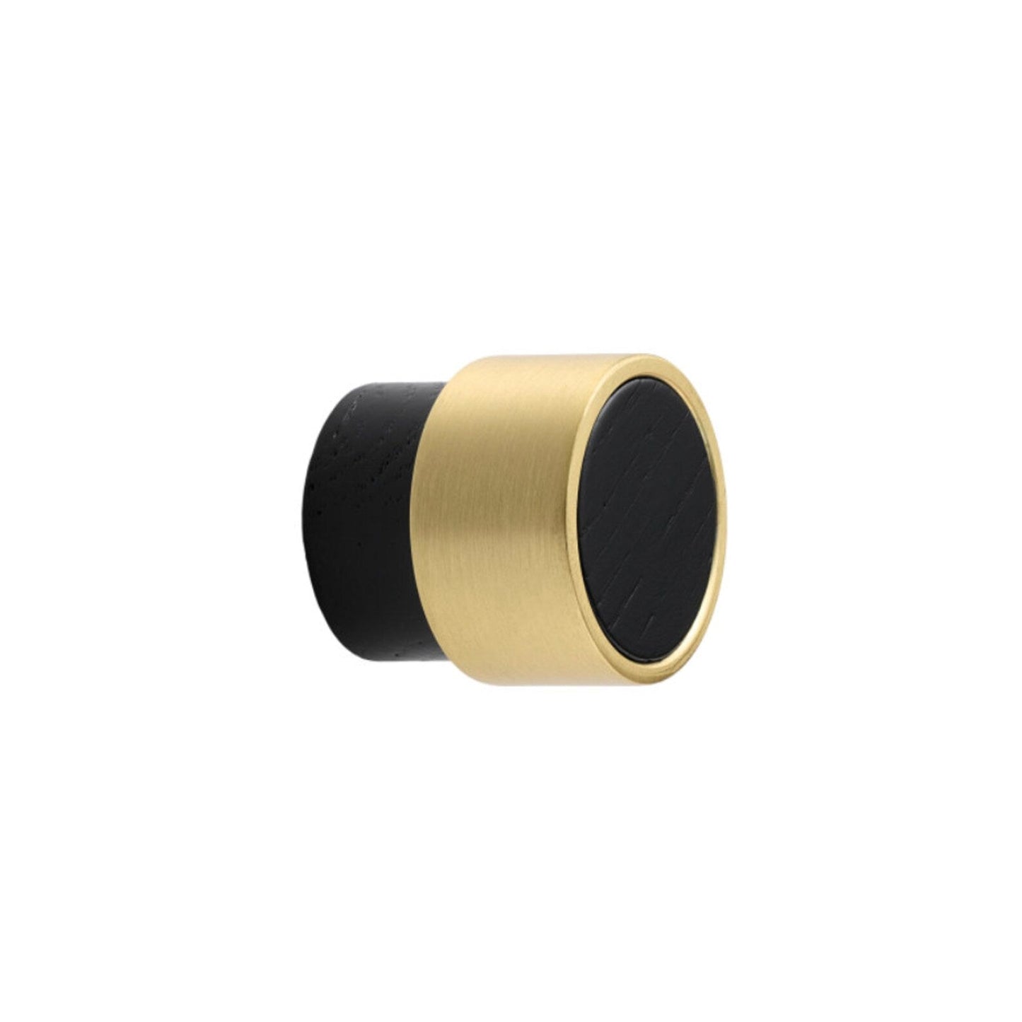 Oak, Walnut, Black and Brass "Radio" Round Cabinet Knobs - Forge Hardware Studio