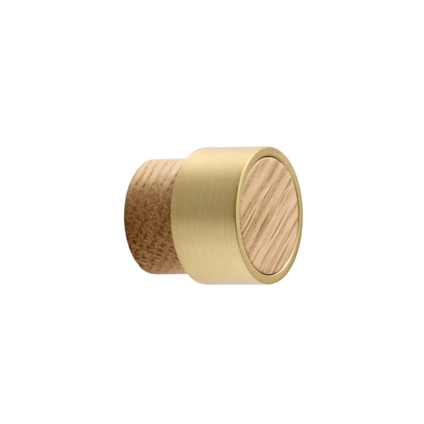 Oak, Walnut, Black and Brass "Radio" Round Cabinet Knobs - Forge Hardware Studio