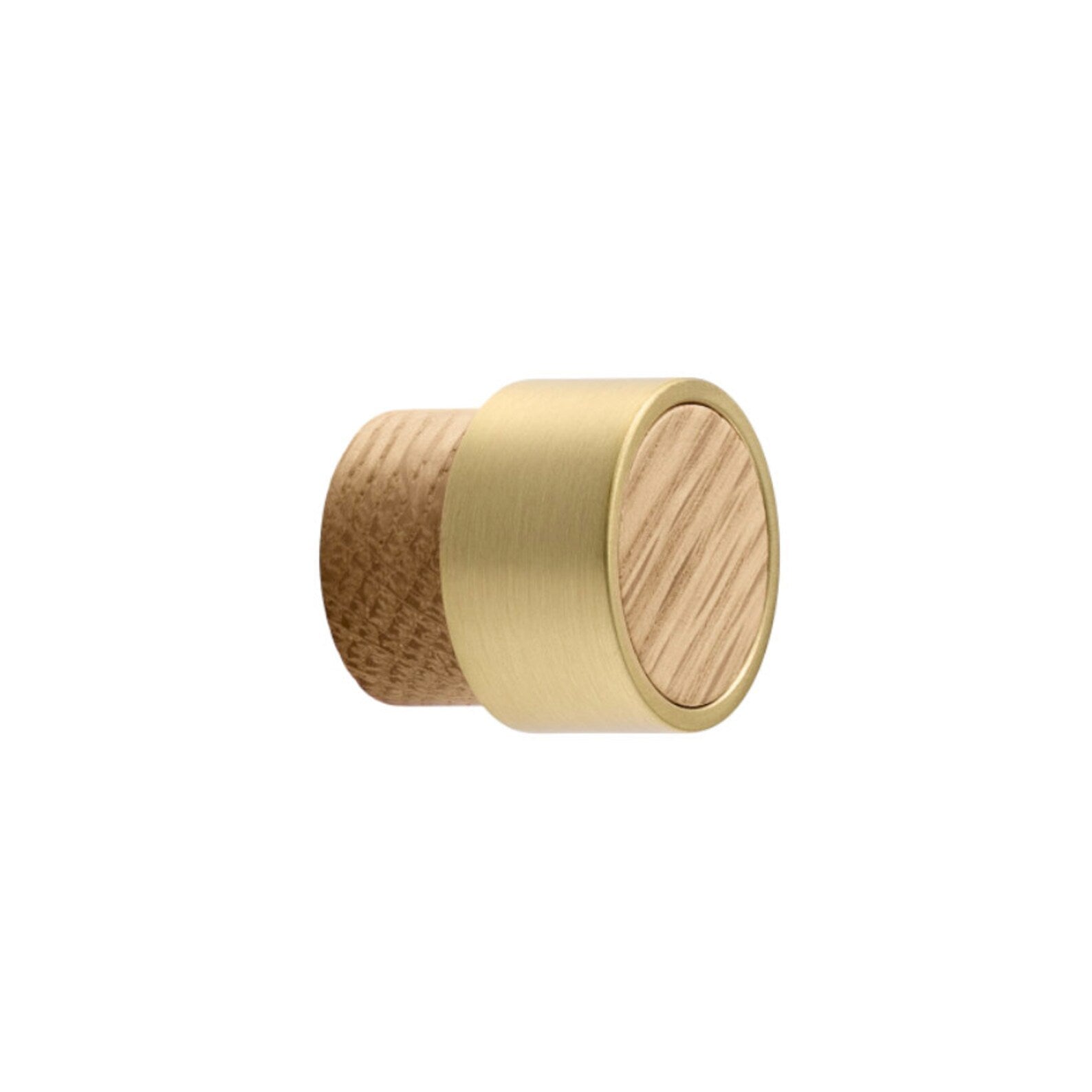 Oak, Walnut, Black and Brass "Radio" Round Cabinet Knobs - Forge Hardware Studio