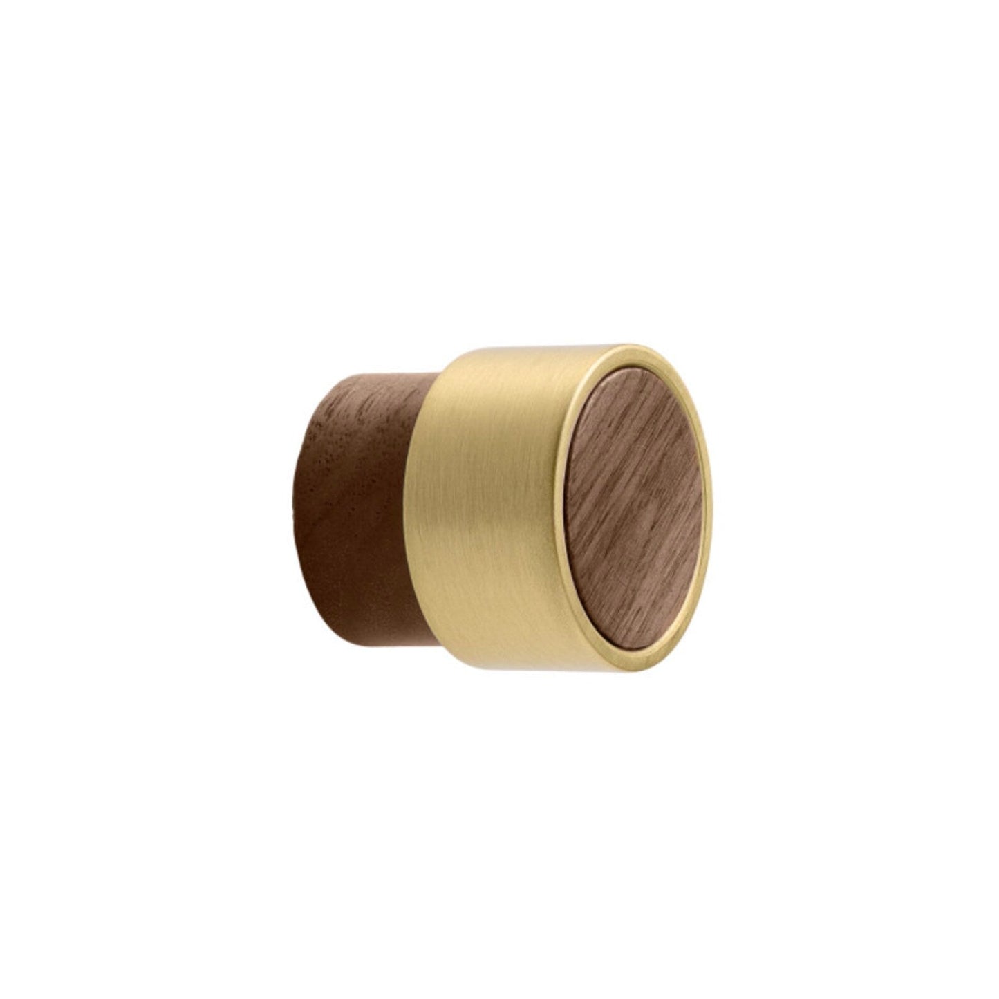 Oak, Walnut, Black and Brass "Radio" Round Cabinet Knobs - Forge Hardware Studio