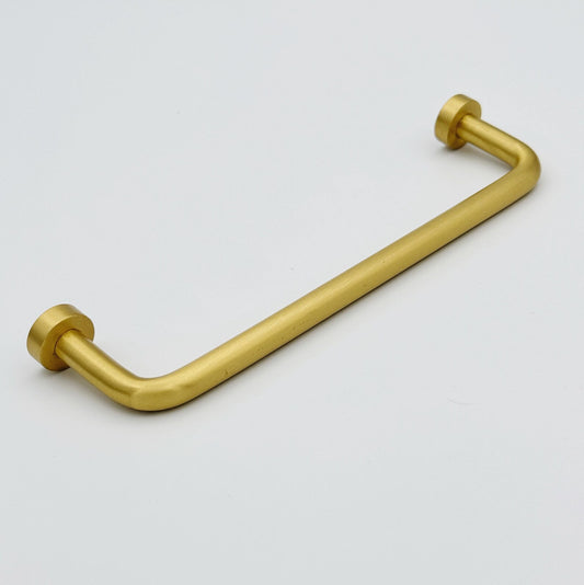 Brushed Brass "Lounge" Cabinet Knob and Wire Drawer Pulls - Euro • Knobs