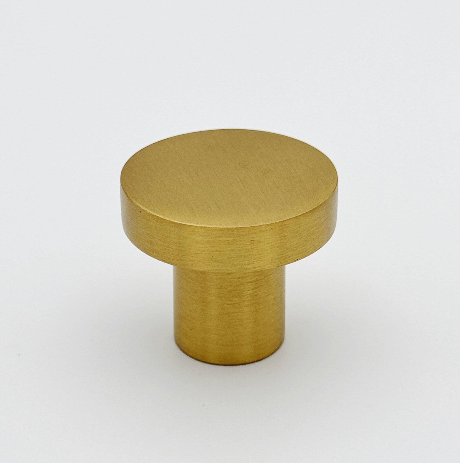 Brushed Brass "Lounge" Cabinet Knob and Wire Drawer Pulls - Euro • Knobs