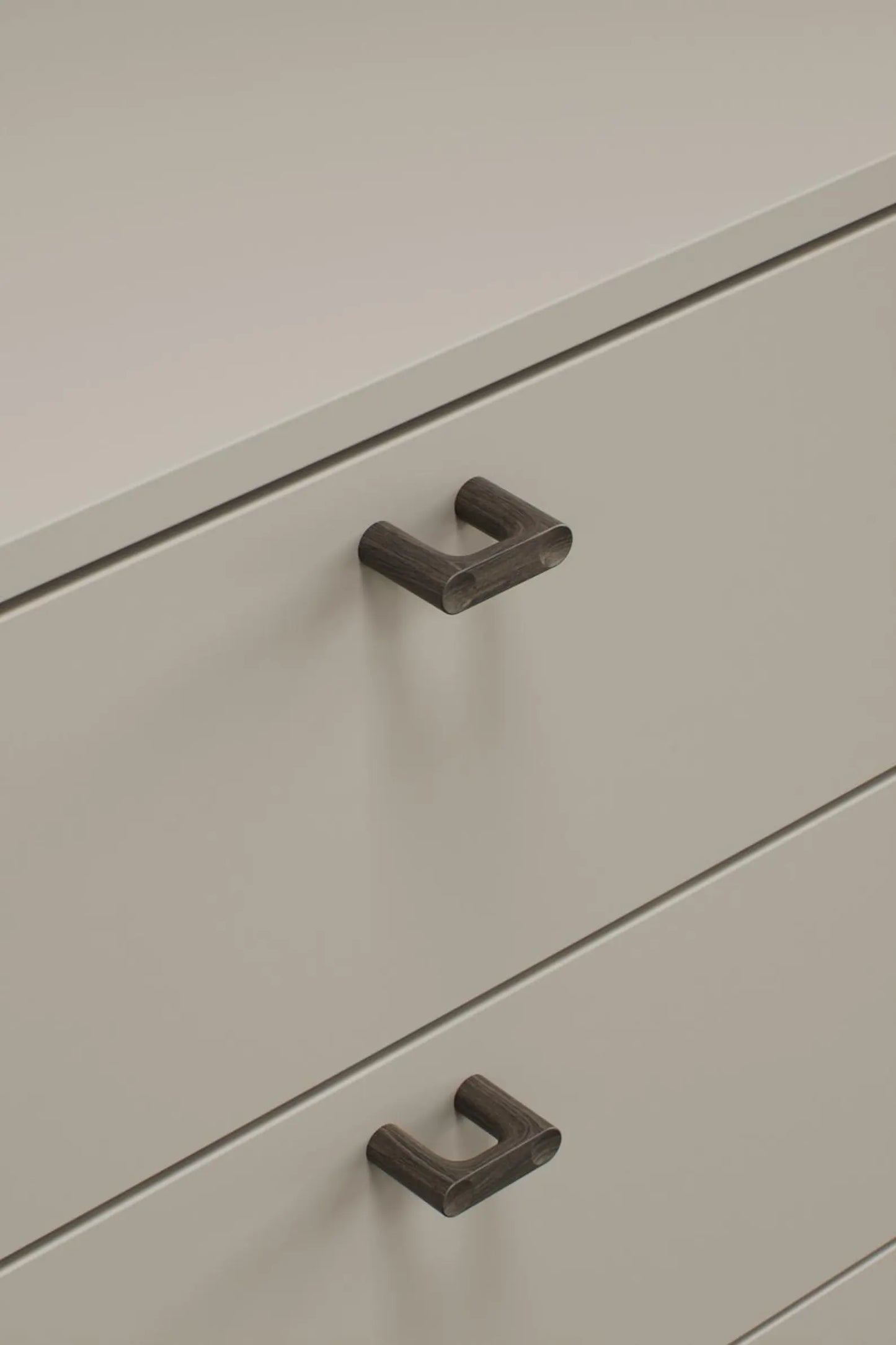 Dark Oak Lacquered Wood "Punto" Cabinet Knob and Drawer Pulls - Euro • Knobs