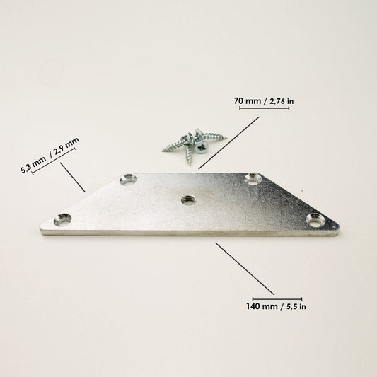 Universal Fitting Plate for Legs - Brass Cabinet Hardware